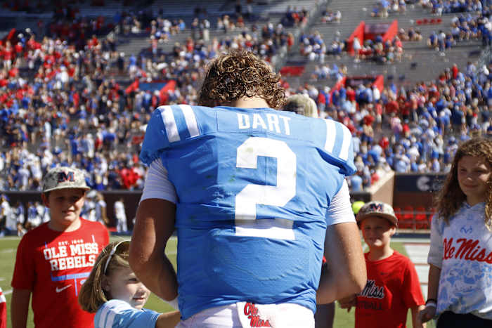 Jaxson Dart and fans